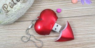 Memoria USB en forma de corazón