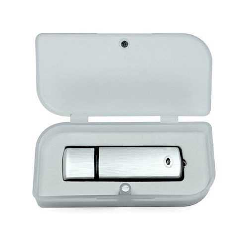 Caja de regalo para memorias USB en PVC con espuma interior troquelada