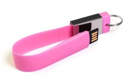 Llavero USB silicona rosa