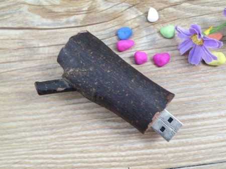 Pendrive memoria USB madera natural