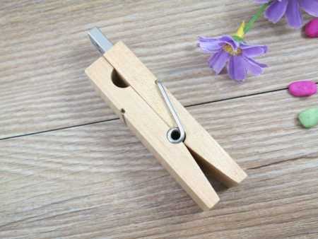 Pendrive madera memoria USB pinza ropa