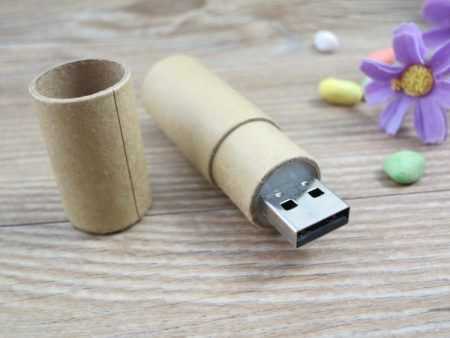 Pendrive memoria USB carton reciclado cilindrico