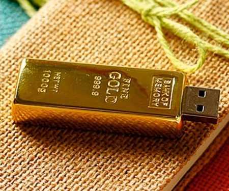 Pendrive memoria USB lingote oro