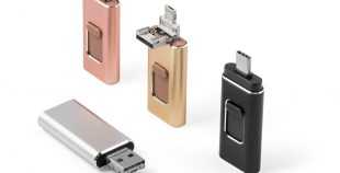 Pendrive USB con conector USB-C, MicroUSB y Lightning