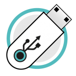 Icono servicio de grabación logotipos usb memorias