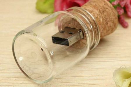 Pendrive memoria USB frasco cristal
